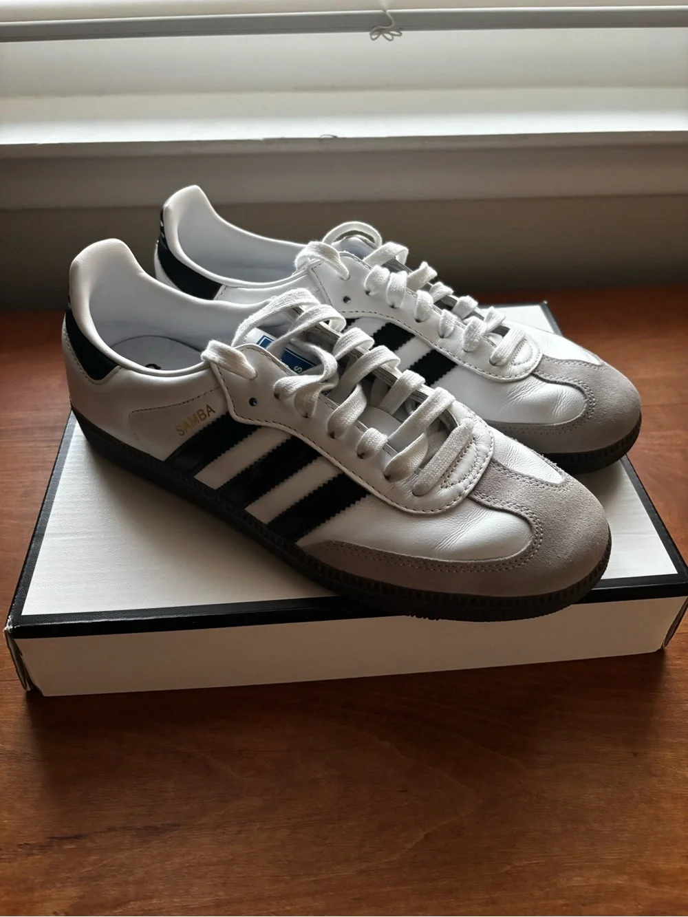 Adidas Samba Sneakers — White, Black, Men’s Size 8